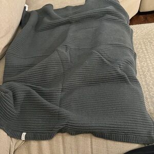 Dark Gray Ribbed Knit stroller blanket